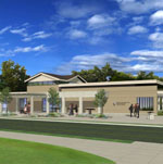 Architect's rendering of the new visitor center.