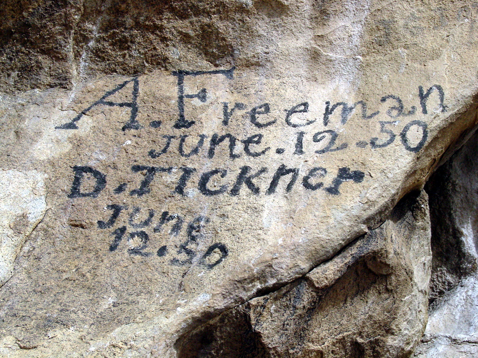 Historic signatures on rock spires