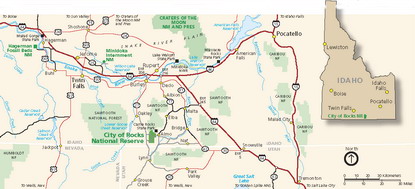 Map of South Central Idaho