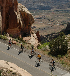 Enjoying blue skies with a ride on Rim Rock Drive.