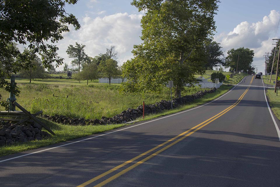 An 1863 view of the Lydia Leister house is at the center of this then and now picture meld.