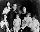 Two adults and five young children
