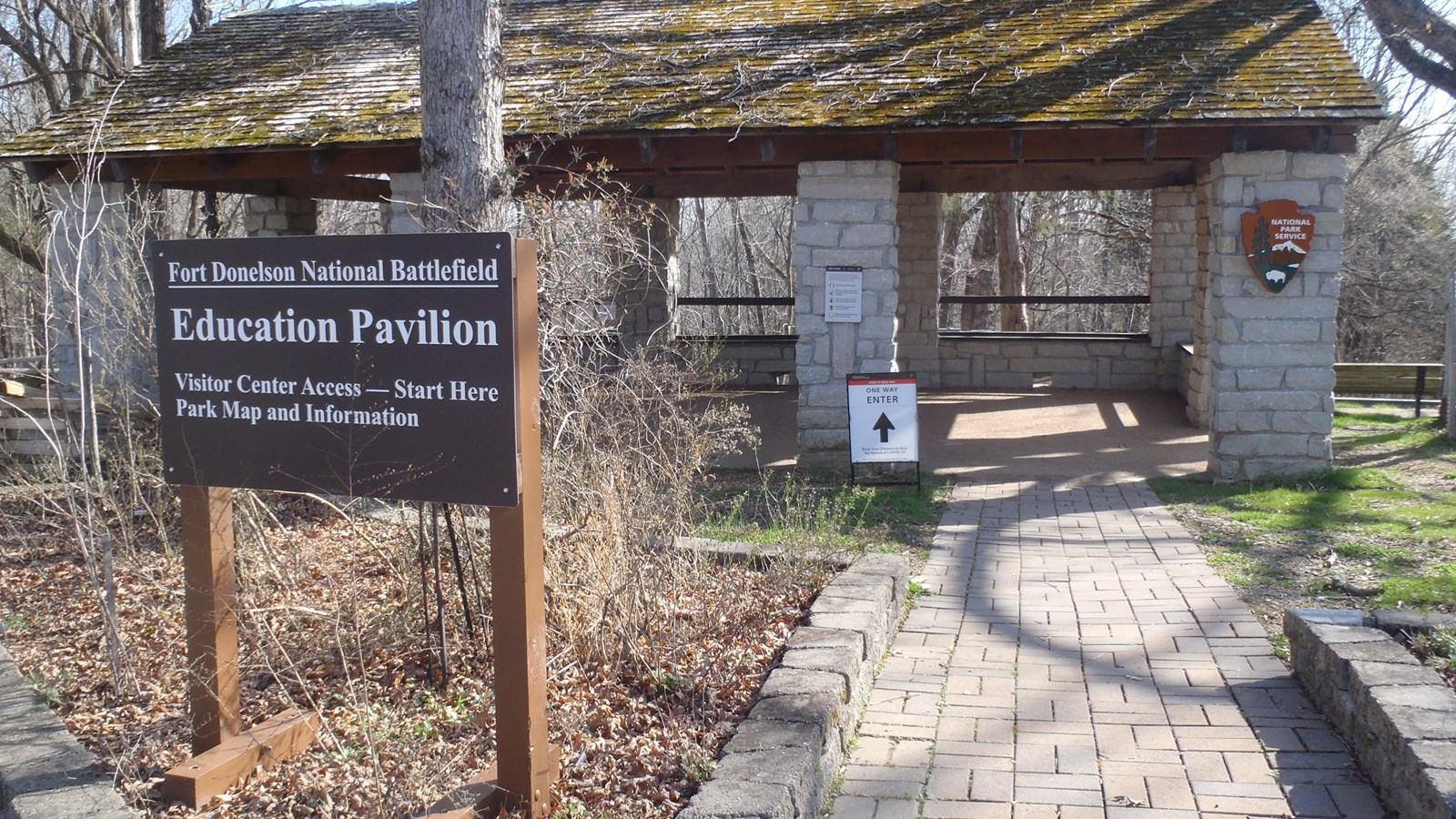 pavilion and raised beds with walkway
