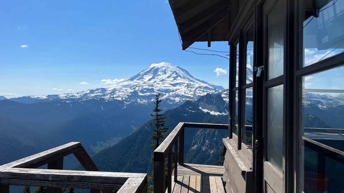 View of Mount Rainier from Shriner Peak Fire Lookout