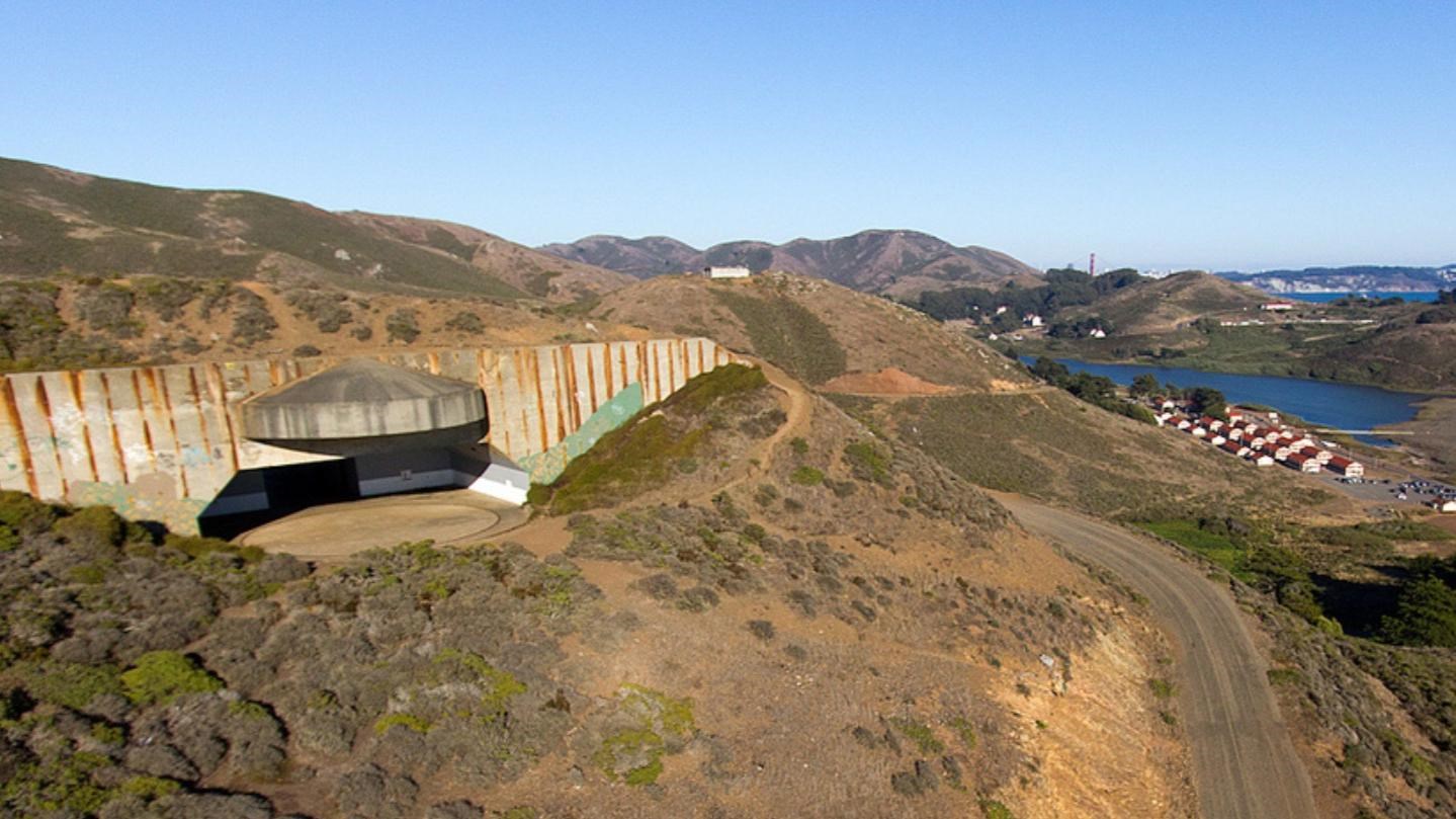 Aeriel view of Battery Townsley and the Marin Headlands
