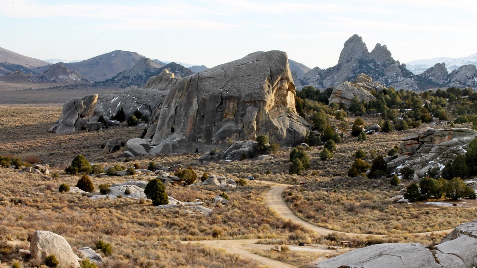 Elephant Rock, a large granite formation, hit my the last rays of golden light at dusk.