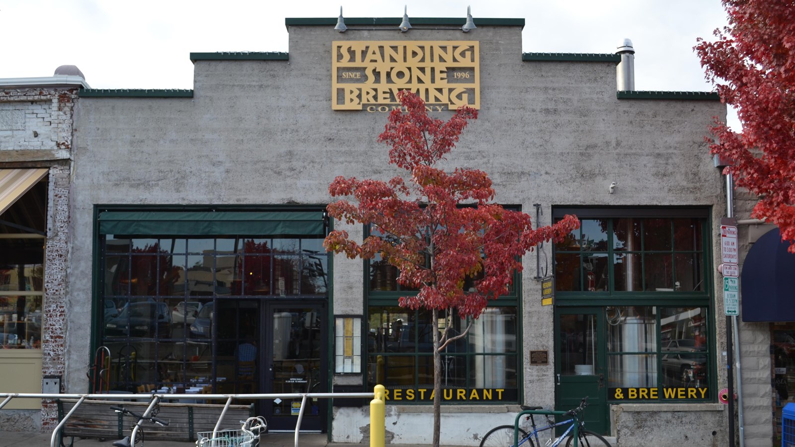 Photo of one story store. 