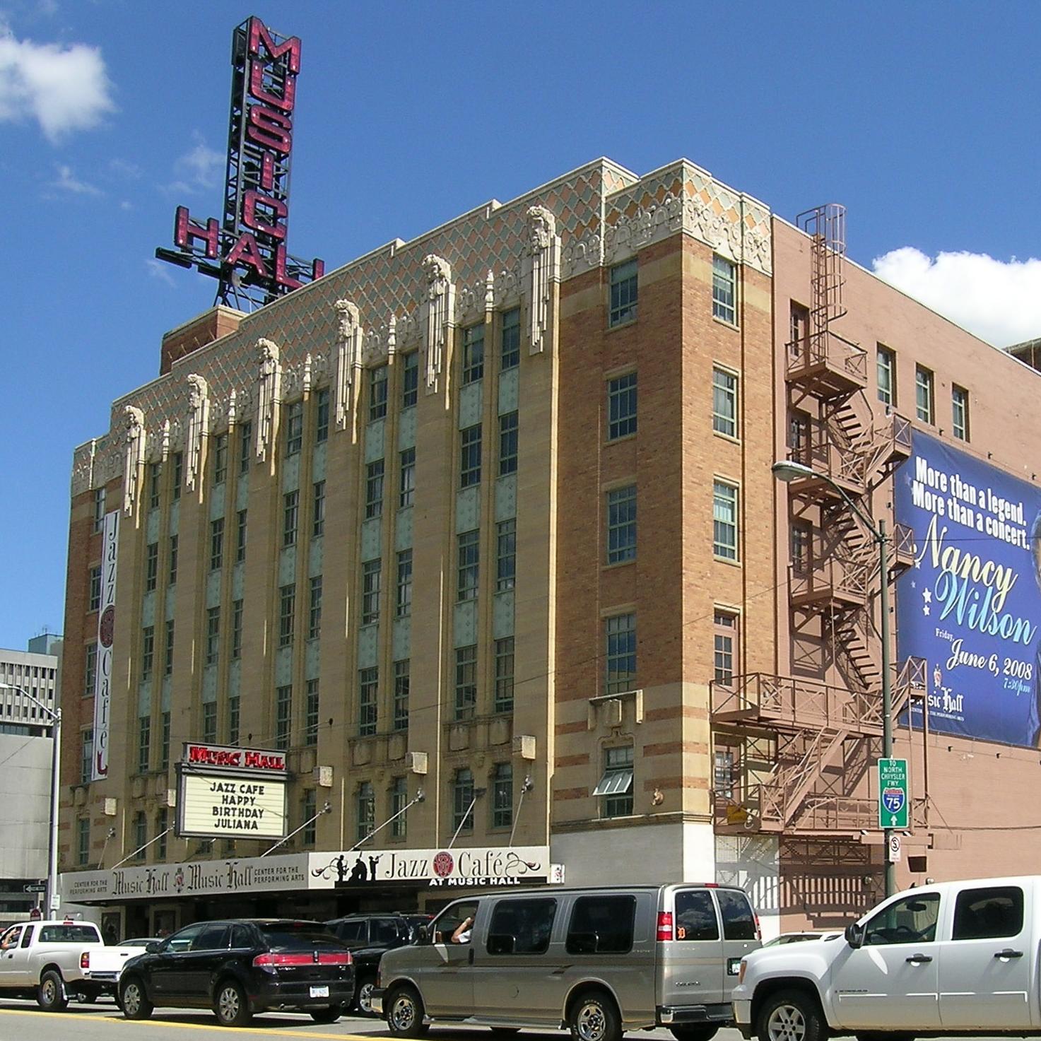 Tall art deco building. 