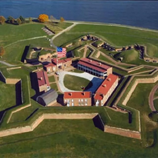 Overhead photograph of star shaped fort