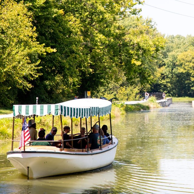 Launch boat on a sunny day