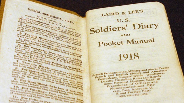 Close up of a page from Laird & Lee Soldiers' Diary from 1918.