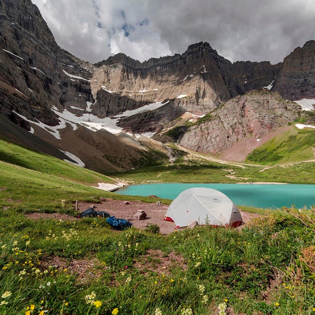 Backcountry Site at Cracker Lake with Tent