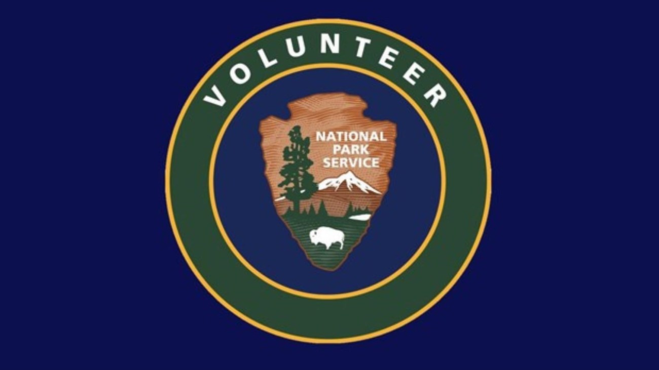 Volunteers-In-Parks logo on blue field
