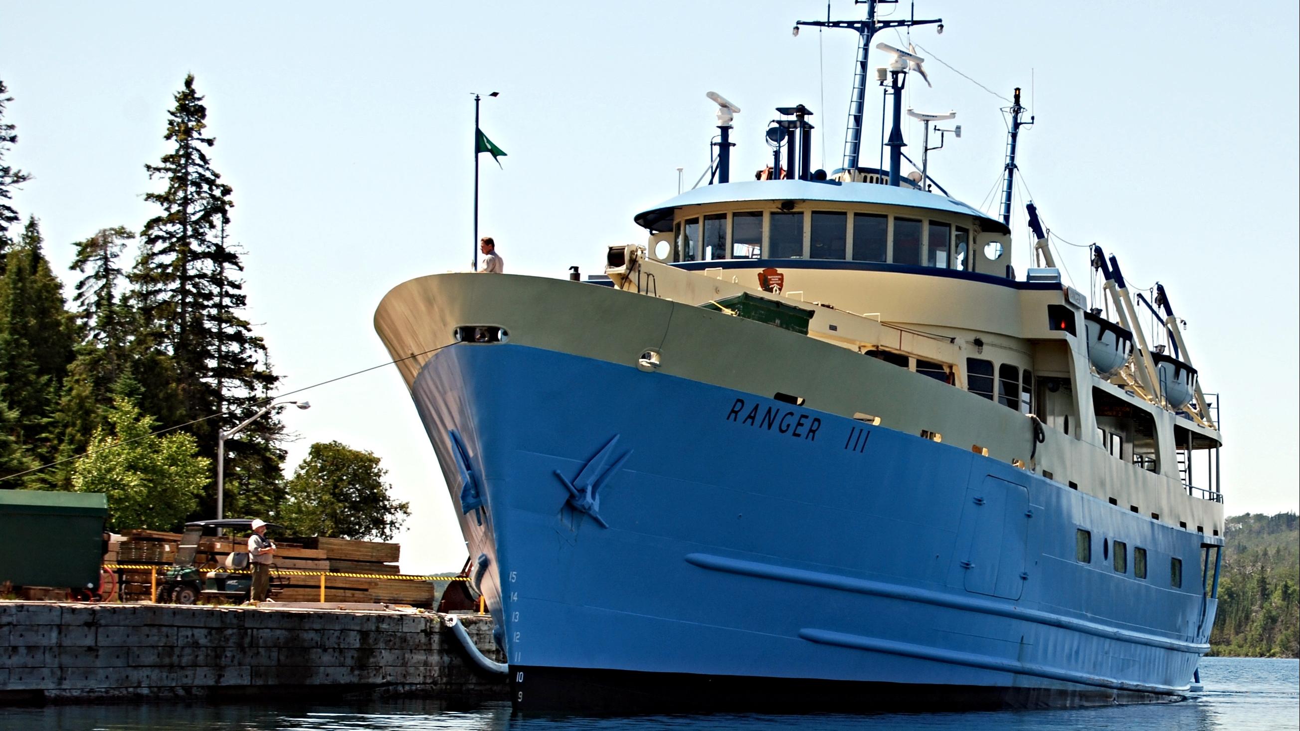 RANGER III docked at Mott Island on Isle Royale. 
