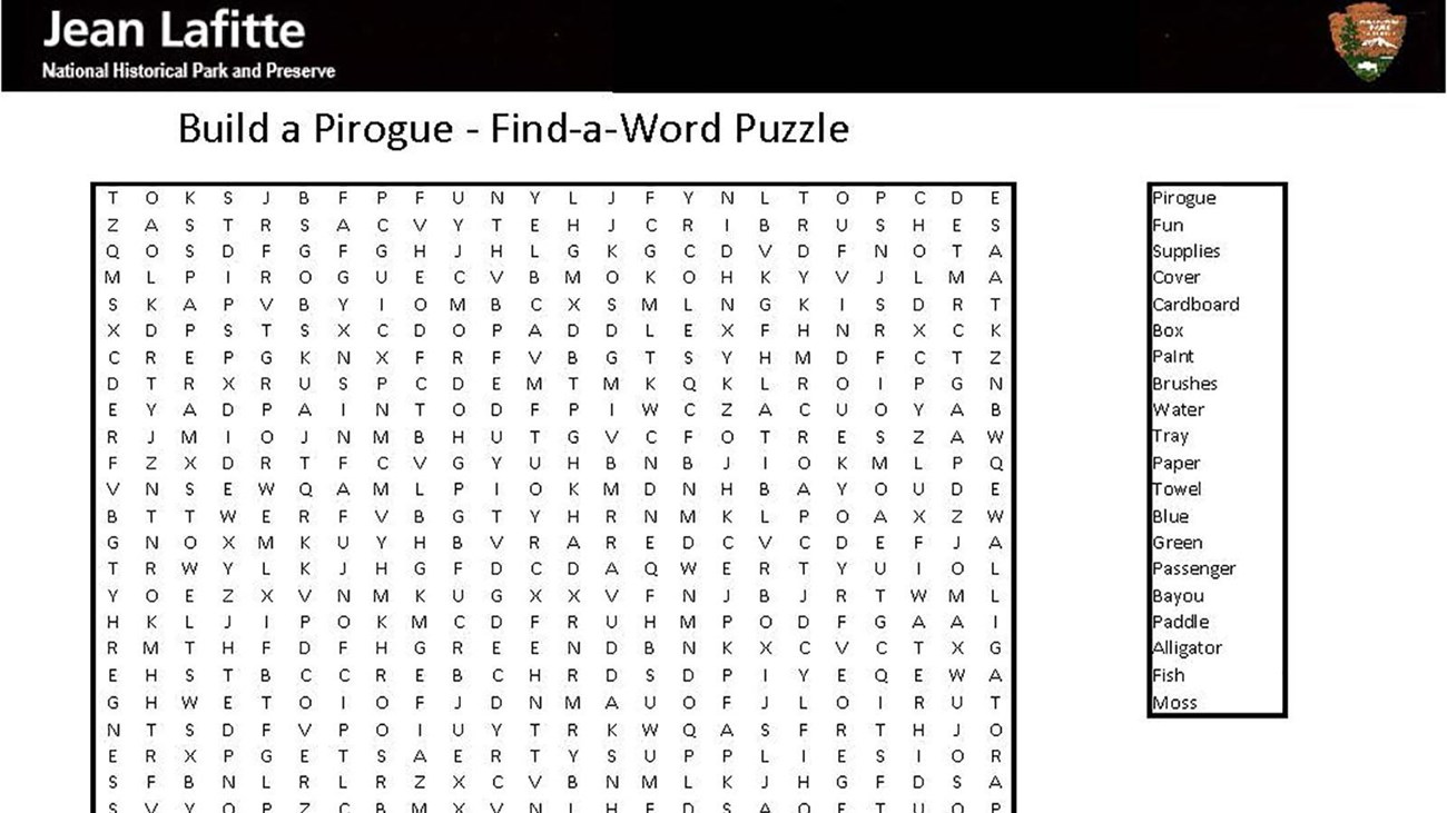 Word Search print out activity