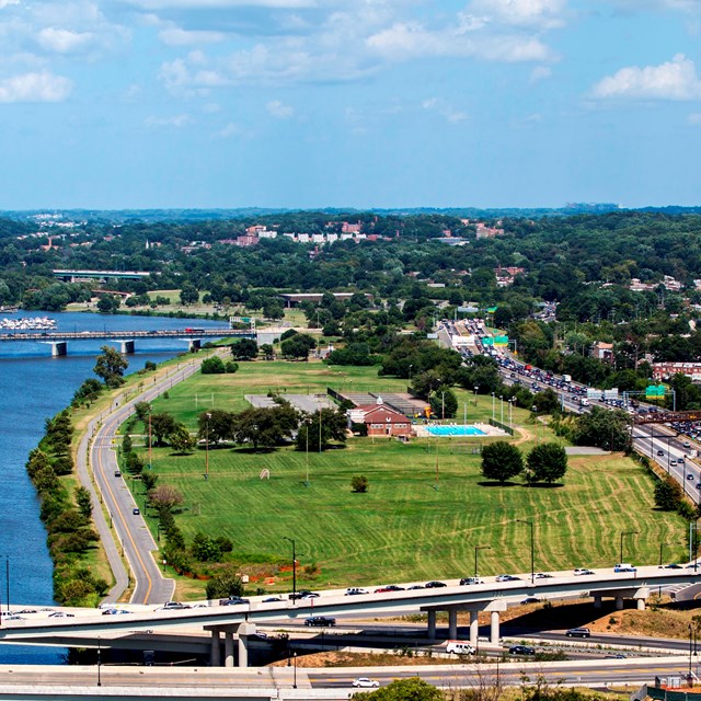 Aerial view of Anacostia Park