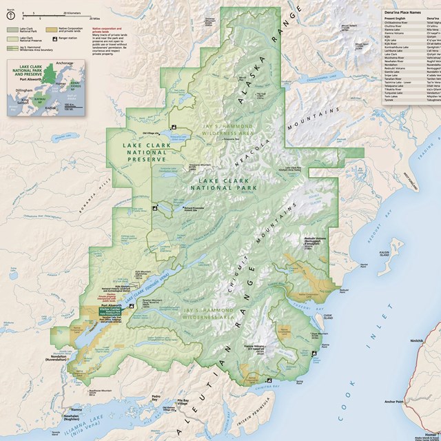 map of Lake Clark National Park and Preserve