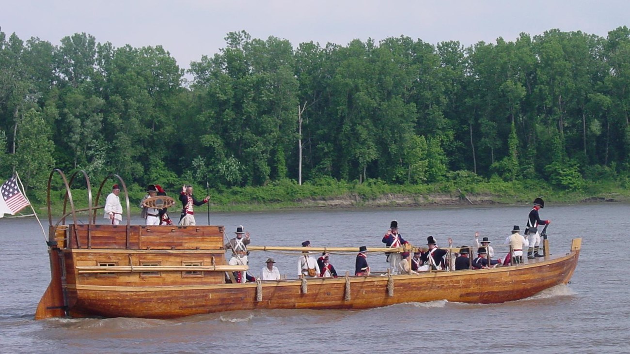 wooden keelboat