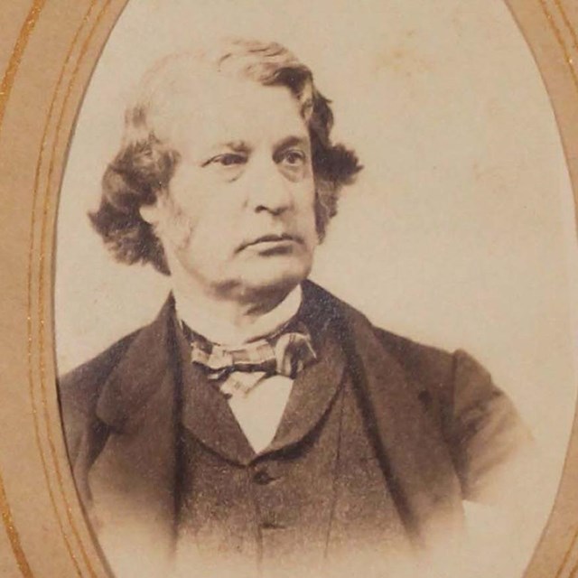 Albumen print of Charles Sumner, Senator from Massachusetts and close friend of the Longfellows. 
