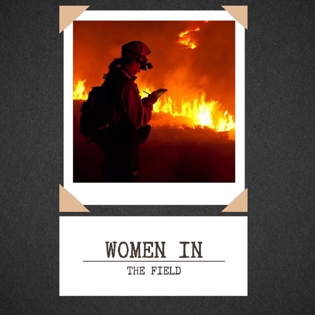 a silhouette of a woman in front of a wildfire