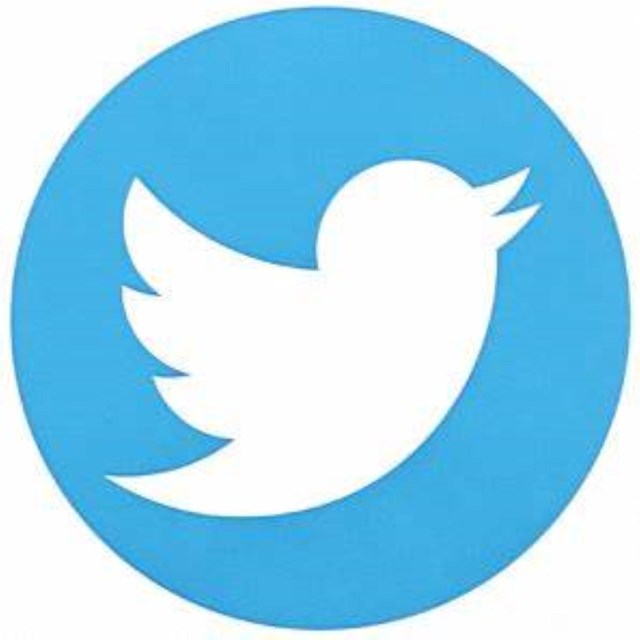 Twitter logo of a white bird on a blue background