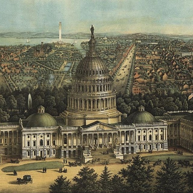 Drawing of Capitol Building shortly after completion. 