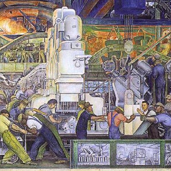 Painting of workers. 