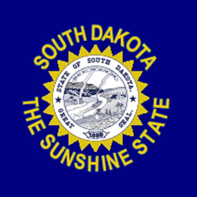 State flag of South Dakota, courtesy Wikipedia. 
