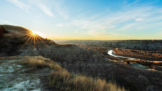 Sunrise over the Little Missouri River.