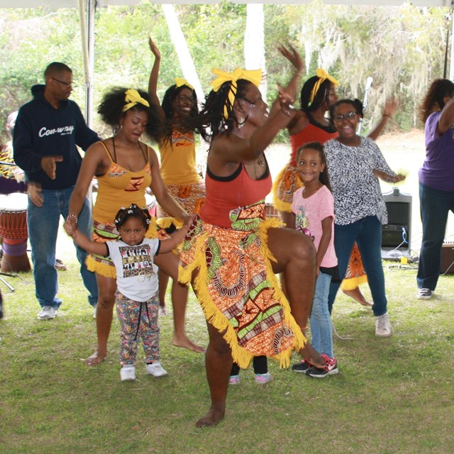 Pan African dancers perform