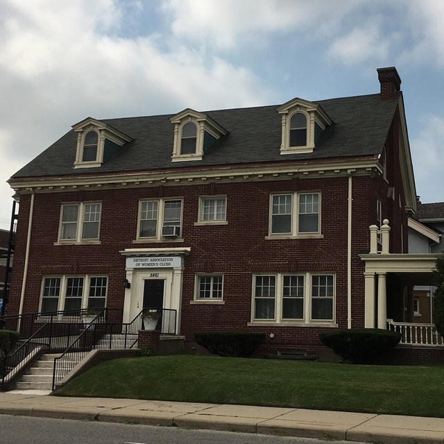 Two story brick house. 