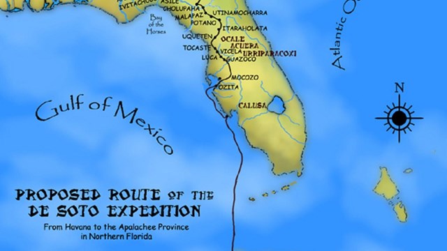 map of De Soto's expedition