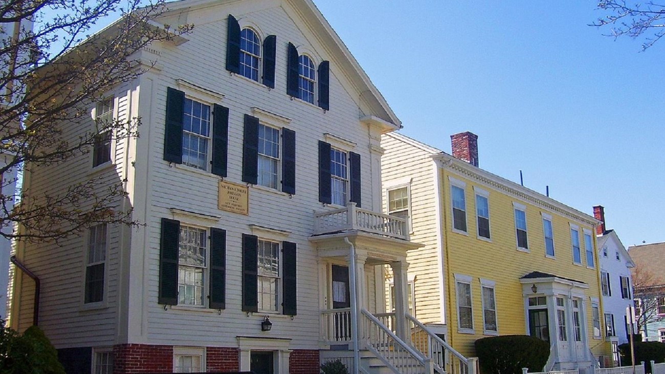 Exterior of Johnson properties in New Bedford, MA. NPS photo. 