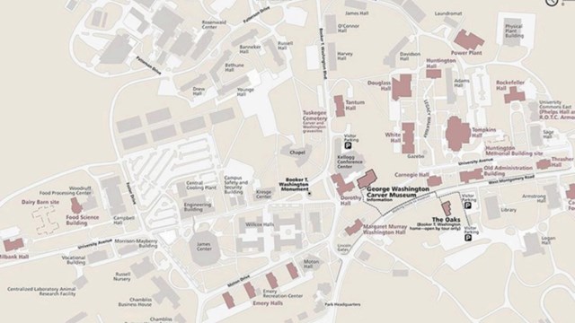 Image of the Tuskegee Institute National Historic Site map