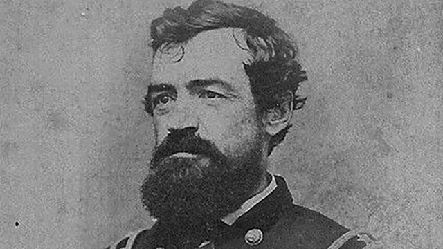 A black and white image of Marcellus Crocker in Union generals uniform.
