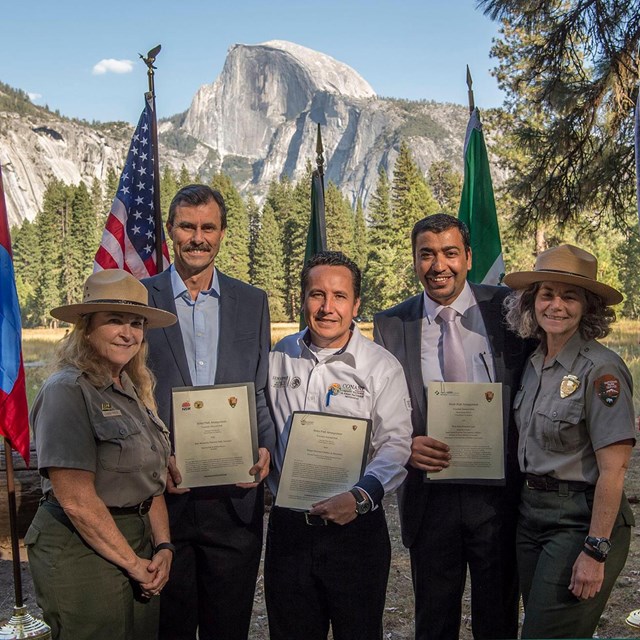 Yosemite rangers and those from other countries sign new sister park agreements.