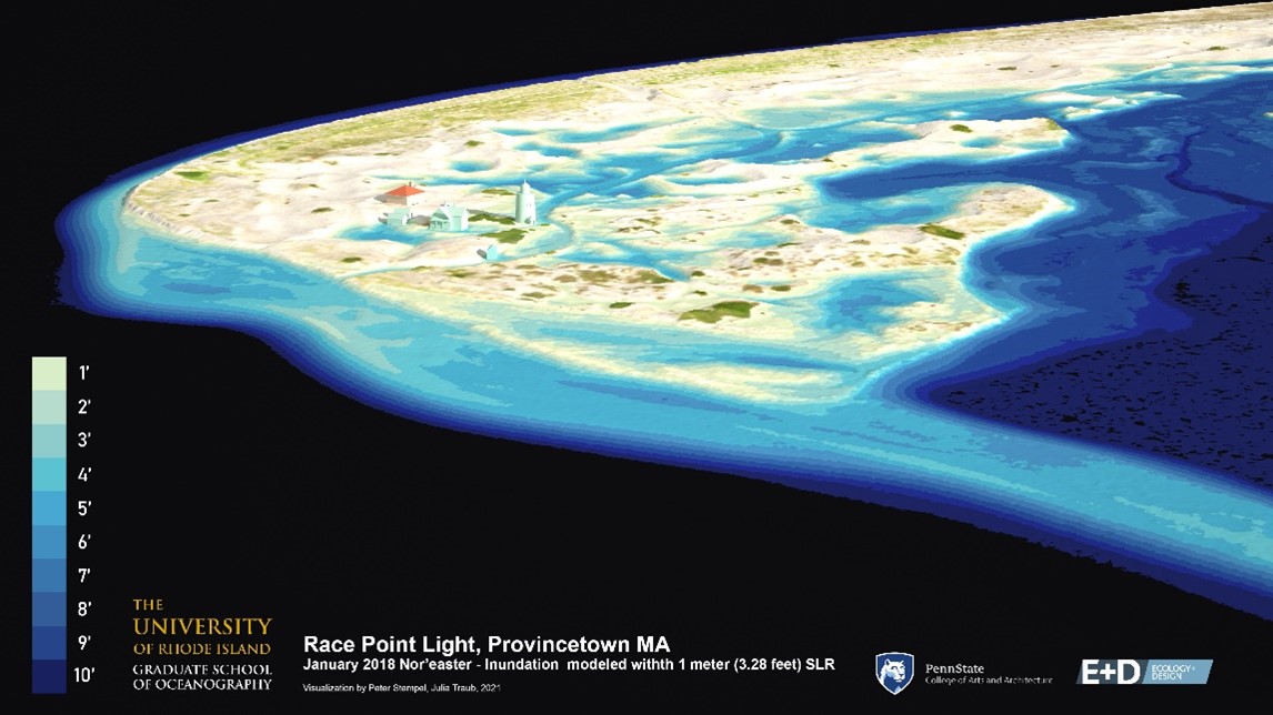 Visualization of Race Point Light in Provincetown, MA, in normal conditions.