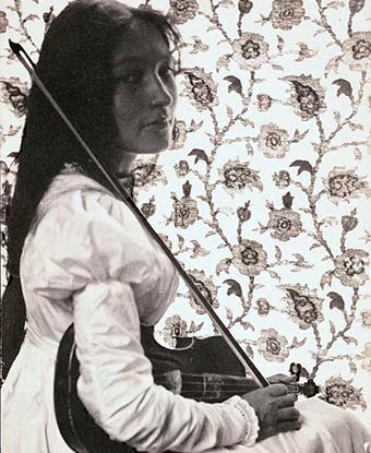 Zitkala-Sa and her violin, 1898. Photo by Gertrude Kasebier, Smithsonian