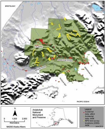 a map of Aniakchak National Monument and Preserve