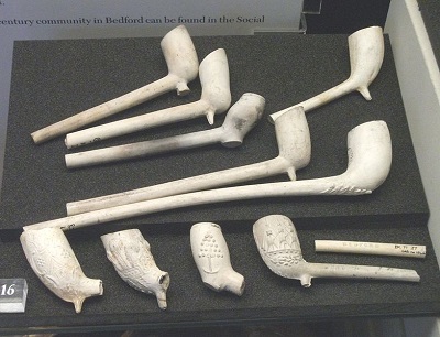 Collection of white clay tobacco pipes