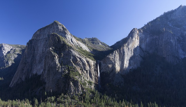 Bridalveil Fall in Yosemite National Park (CA) is a classic example of a hanging valley