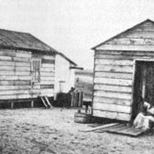 Photo of two buildings from the Freedmen's Village on Hilton Head Island