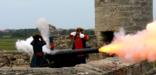 Cannon firing on the gundeck of the Castillo de San Marcos