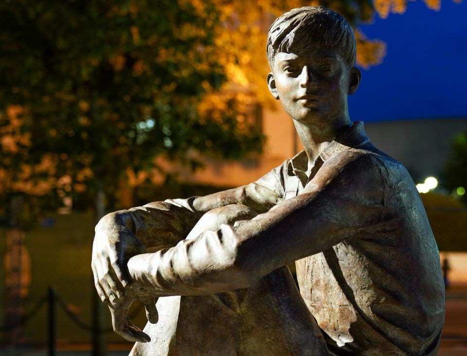 Sculpture of a young Dwight D. Eisenhower