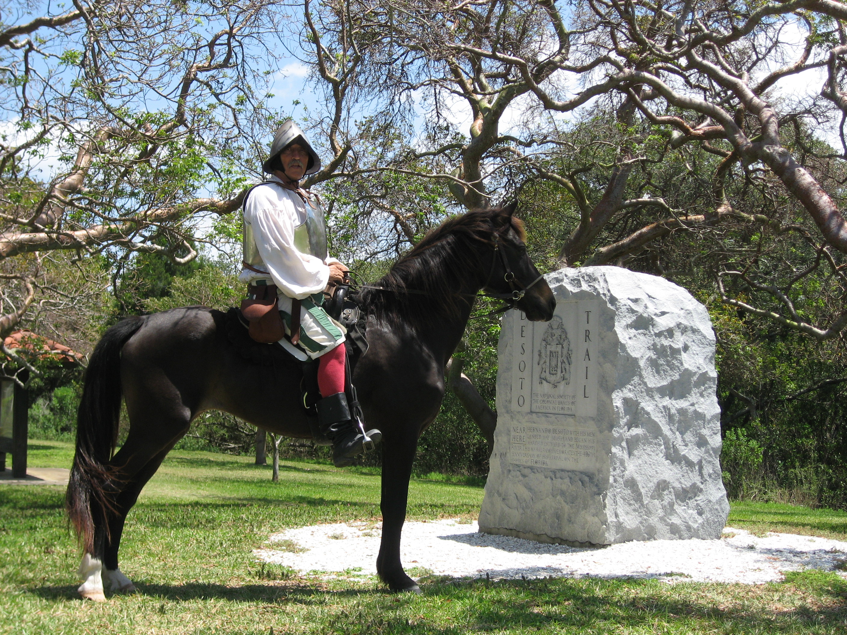 Living history volunteer dressed in period clothing
