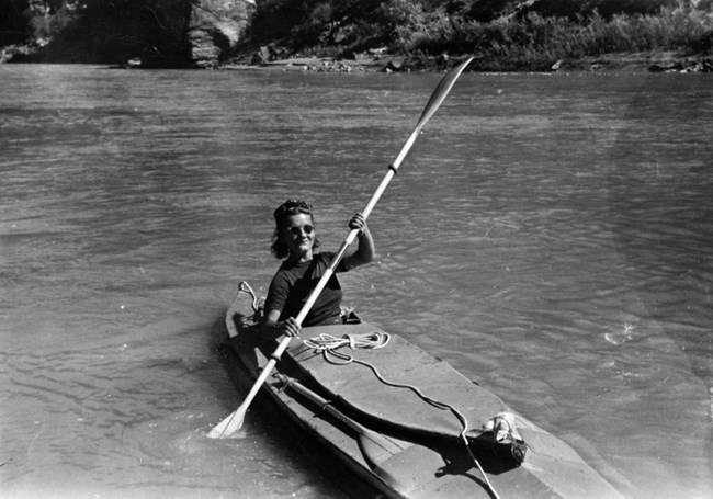 Genevieve in Kayak