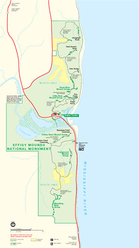 Effigy Mounds Map from Park brochure