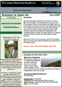 Fire Island National Seashore's GMP E-newsletter for July 2006.