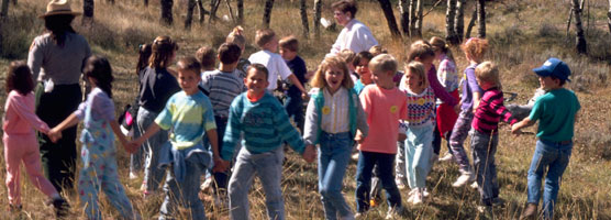A guided hike is one of several activities provided during a field trip.