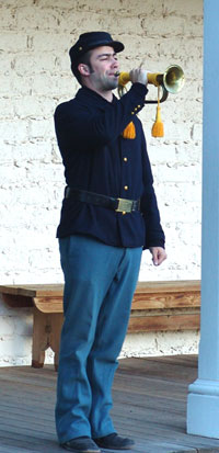 Picture of a bugler at Fort Davis